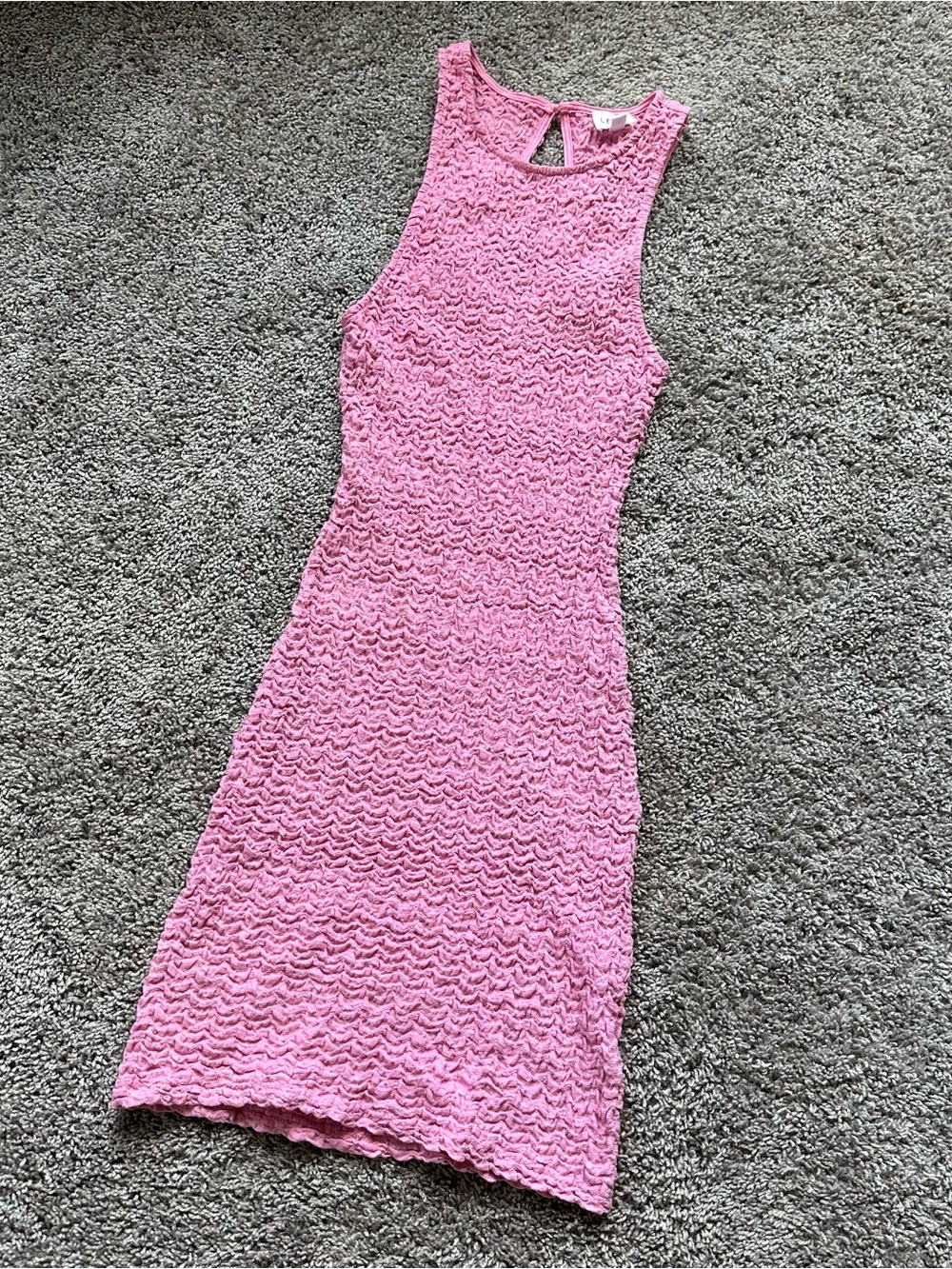 Le Lis Pink Textured Sleeveless Mini Dress